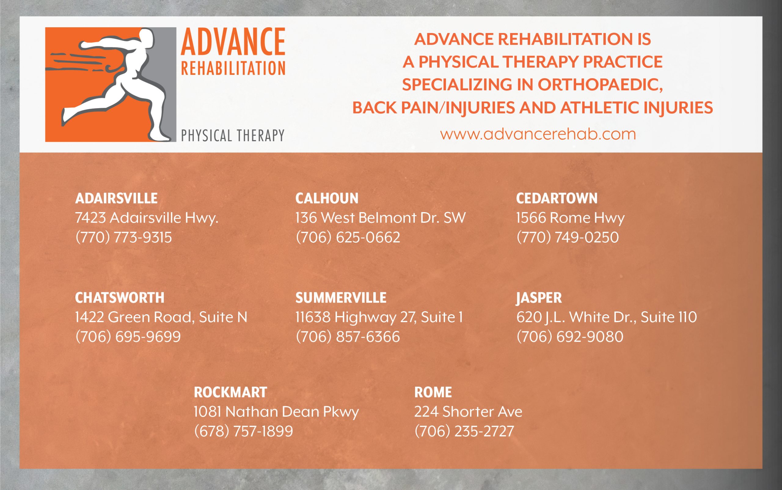 advance rehab, rome, physical therapy